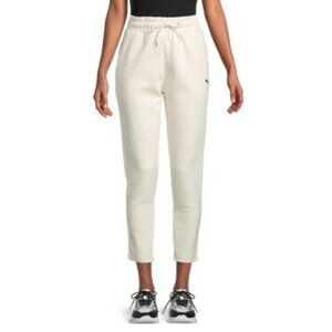 Puma Evostripe Drawstring Ecru White Cropped Sweatpants S